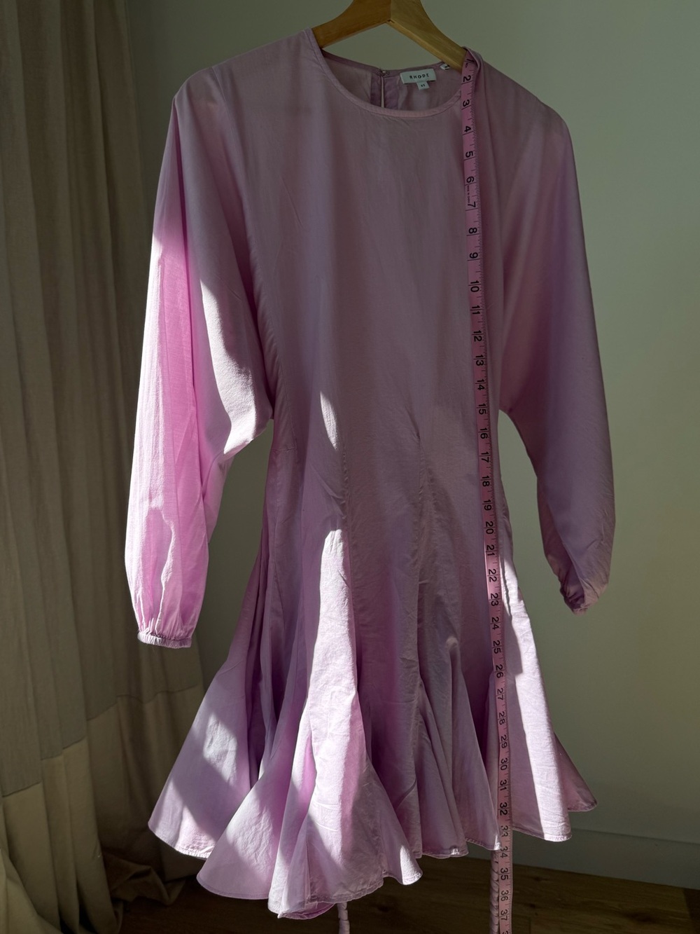 RHODE Lilac Long Sleeve Mini Dress w Braided Belt XS - Picture 7 of 15